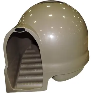 Booda Clean Step Cat Litter Box Dome (Made with 95% Recycled Materials)- Titanium, Made in USA