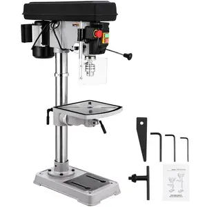 15 Inch Variable Speed Bench Drill Press with 7.5A Pure Copper Motor, 288-3084 RPM Speed Range, Swing Away Safety Guard, 0-45° Tilting Worktable, Heavy Duty Drilling Machine for Woodworking and Metalworking