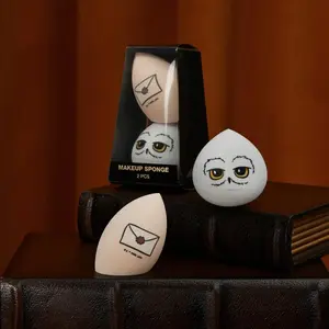 Makeup Sponge - 2pcs Cartoon Owl Printed Makeup Sponge with Packaging - Includes 2 Pieces of Owl Design Makeup Tools