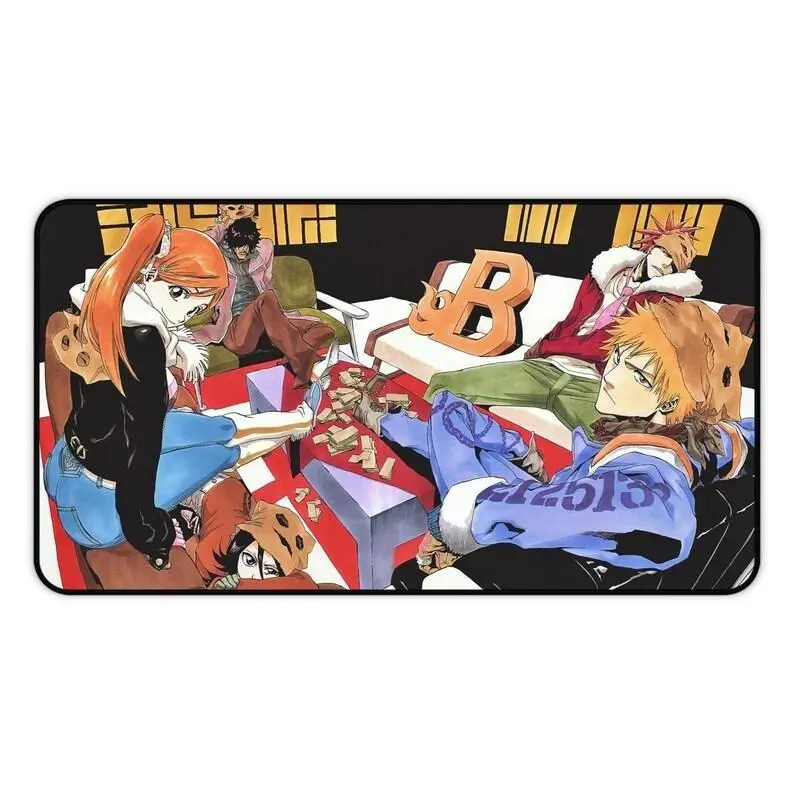 [4 Samples] Bleach Anime Mouse Pad with Ichigo, Orihime & Rukia, Stylish Lounge Scene Gaming Desk Mat for Otaku, Manga and Anime Fans