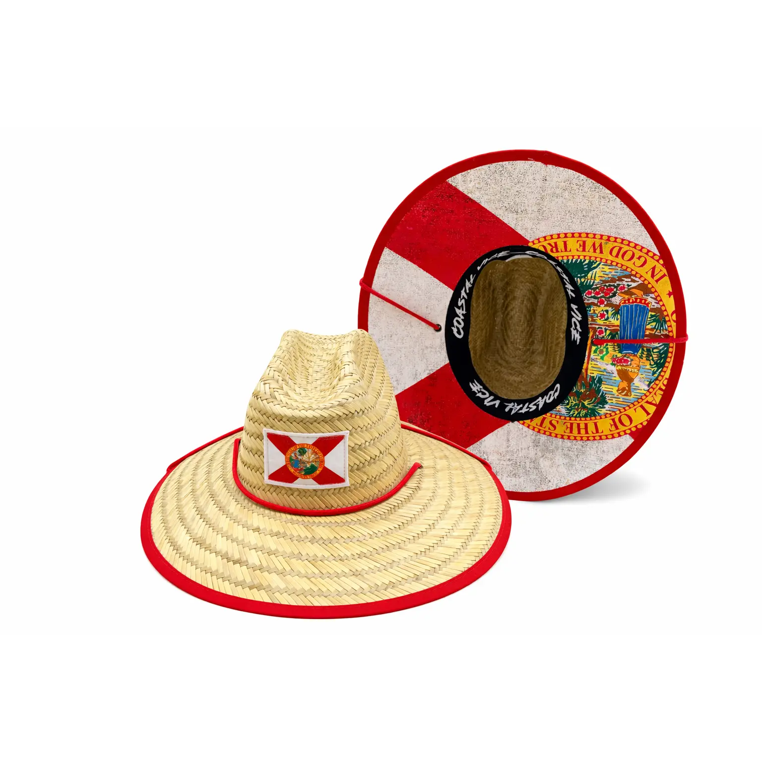 Florida State Flag Straw Hat Florida State Flag Straw Hat