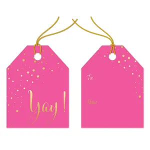 Yay! Pink Confetti Gift Tags