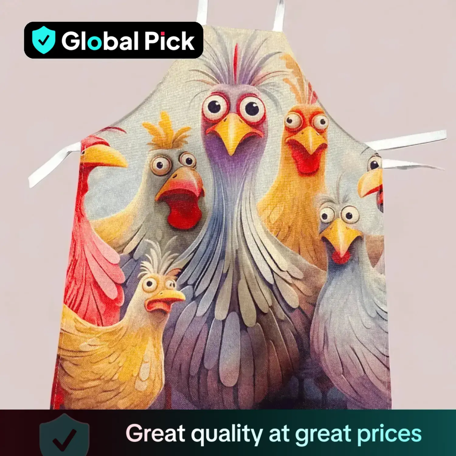 Chicken Pattern Apron, 1 Count/12pcs Colorful Sleeveless Kitchen Apron, Lemon Pattern Apron, Household Items, Multicolor Easy Cleaning Apron for Home