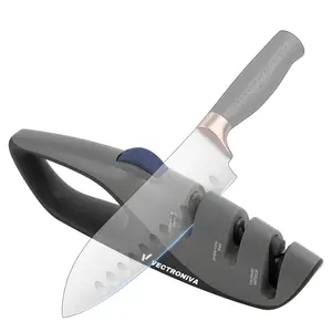 Vectroniva Adjustable Kitchen Knife Sharpener – Manual Blade Sharpener for Kitchen Knives & Pocket Knives, Dual-Stage Sharpening Stone Alternative | Kitchen Tools & Gadgets (Afilador de Cuchillos)