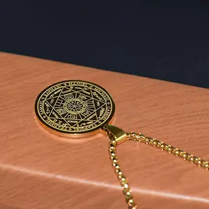 Saint Michael Archangel Shield Necklace Stainless Steel Religious Protection Pendant Non Tarnish