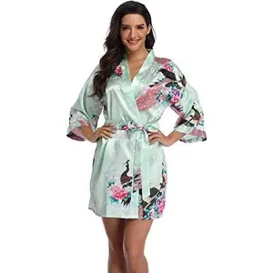 Rayon Robes Women Nightwear Flower Home Clothes Intimate Lingerie Casual Kimono Bath Gown Lady Night Dress Oversize 3XL