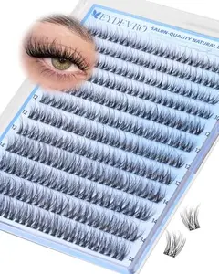 EYDEVRO Wispy Lash Clusters, Natural Fluffy Eyelash Clusters Salon-quality DIY Lash Extensions Cluster Eyelash Extensions 10mm-12mm-14mm Short Cluster Lashes Waterproof Reusable Soft Thin Band