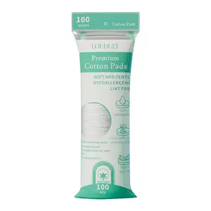 100pcs Premium Cotton Rounds for Face, Makeup Remover Pads, Hypoallergenic, Lint-Free, Ideal for Sensitive Skin, Packaging May Vary