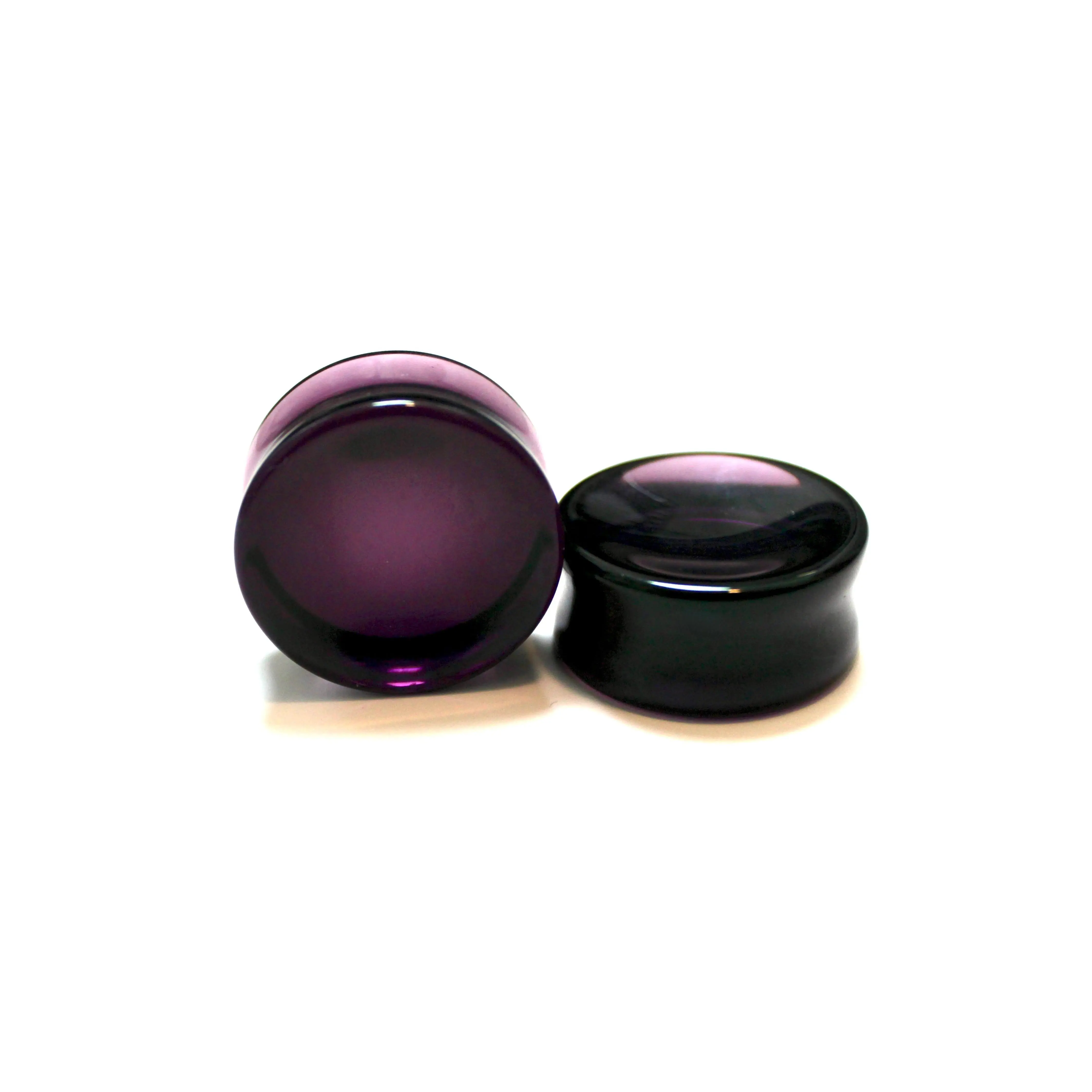 Dark Purple Concave Double Flare Glass