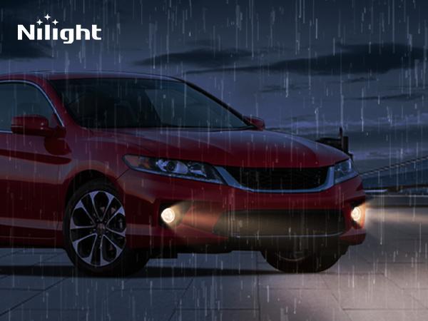 Nilight Fog Light Assembly Compatible with 2005 2006 2007 2008 2009 2010 2011 2012 2013 2014 Ford Mustang Focus Explorer Ranger Nissan Frontier Lincoln Navigator Honda Accord Pilot