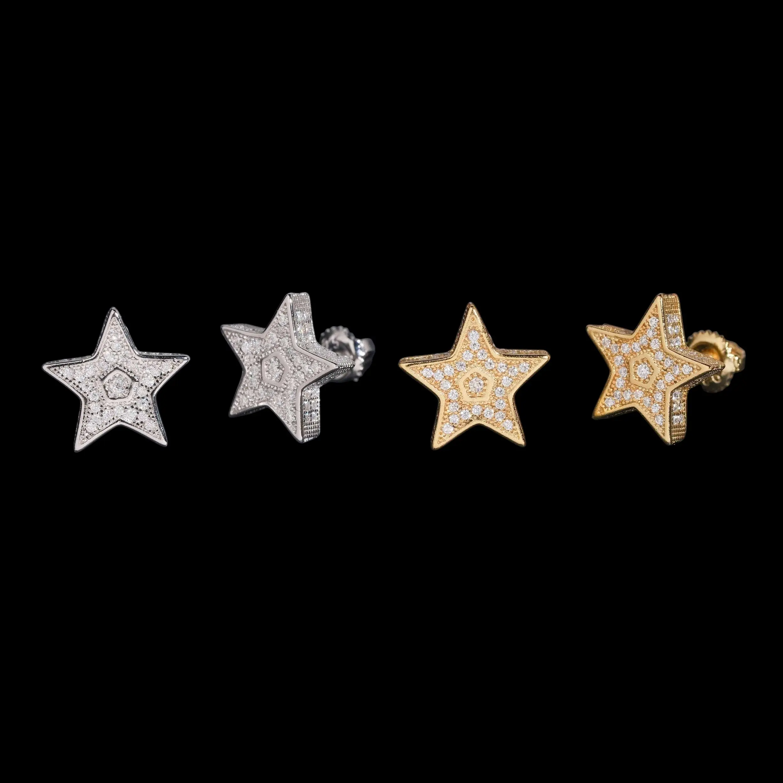 Star Cluster Stud Earrings Lab Diamond – 14k Gold
