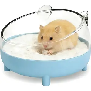Hamster Bathtub Sand Bath Container Toilet for Dwarf Hamsters Gerbils Mice and Small Animals (Blue)