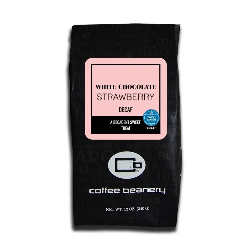 White Chocolate Strawberry Flavored SWP Decaf Coffee White Chocolate Strawberry Flavored SWP Decaf Coffee