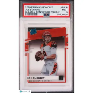 2020 Panini Chronicles Clearly Donruss Rated Rookies Joe Burrow RKE. #RRJB PSA 9