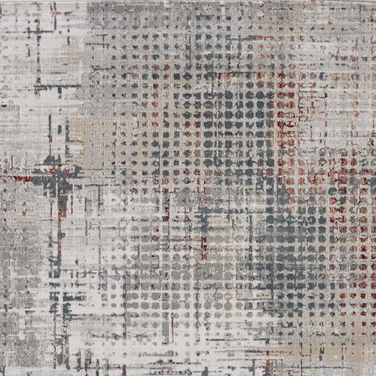 HomeRoots 374876 39 x 55 in. Grey or Brick Polypropylene & Polyester Rug