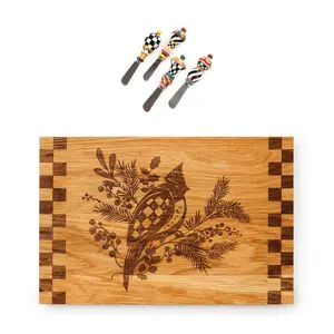 MacKenzie- Childs Cardinal Wood Serving Board & Spreader Set