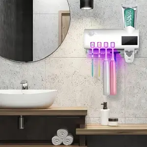 Smart Toothbrush Sterilizer with Uv-Free Wall-Mounted Toothbrush Holder And Automatic Toothpaste Dispenser, Wall-Mounted Toothbrush Keeper, And Toothbrush Distributor.