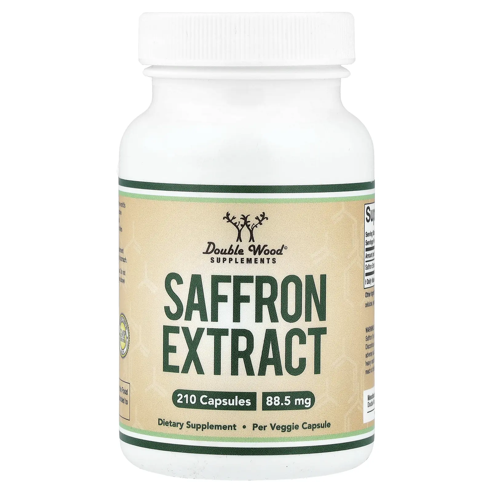 Double Wood Supplements Saffron Extract, 88.5 mg, 210 Capsules