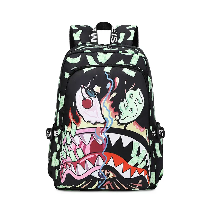 Sprayground Style Printed Bookbag Shark Backpack 15inch Bag for Work, Travel, Sports and Outdoor Activities