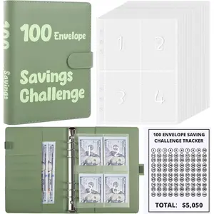 100 Envelopes  Savin  Binder, A5  Saving Budget Binder with  Envelopes - Savings Challenges Book to Save $5,050