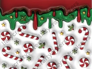 Candy Cane sublimation tumbler Print