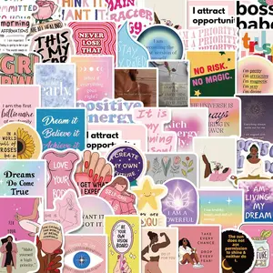 50 Vision Board Dream Cartoon Stickers for Girls, Fairy Tale Patterns for Phone, Notebook, DIY Wall Decor, Non-Adhesive Removable Stickers, Sticker Packs, Sticker Sheets