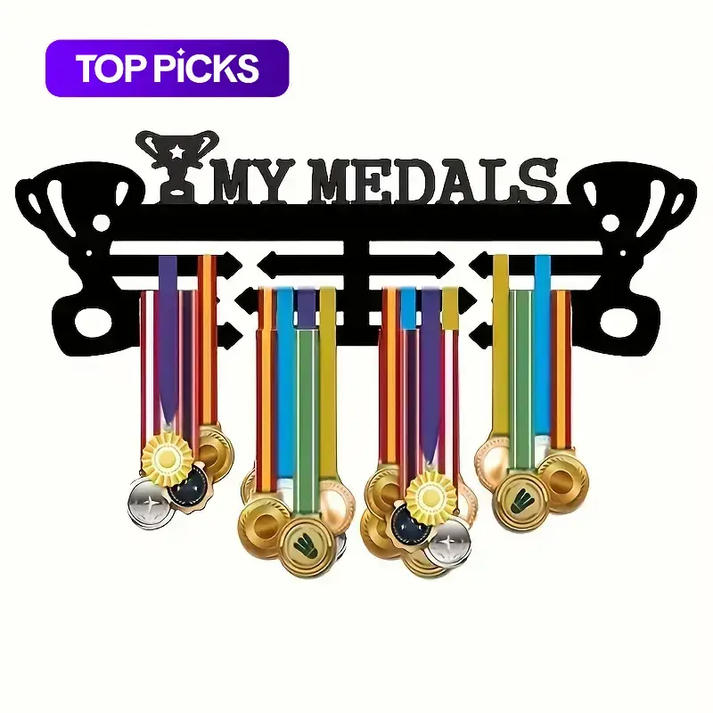 Medal Display Rack, 1 Count Wall Mounted Medal Storage Rack, Medal Holder for Home Office Decoration, Home Organizer for Living Room Bedroom, Storage Hooks, Storage Accessories