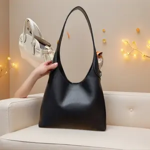 Women's PU Shoulder Tote - Simple Style, Urban Look, Large Capacity Horizontal Square, Brown Black Colorblock Puff Design, 2026 Spring, Zipper Closure, Phone Pocket, Convertible Crossbody Bag