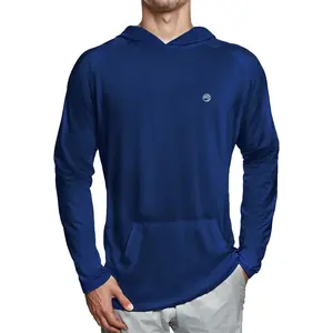 Mens Dry-Fit UPF 50+ Sun Shirt Hooded, Fishing Shirts for Men Long Sleeve, SPF Shirts for Men, Men's Rash Guard