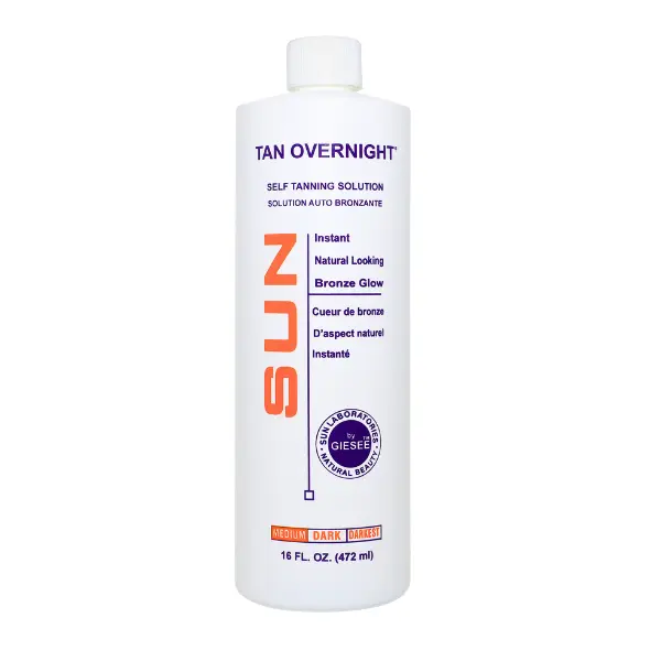 Sun Laboratories by Giesee Tan Overnight Spray Tan Solution 16 oz - Professional Tanning Spray, Sunless Tanner, Spray Tan, Self Tanner Lotion, Face Tan Spray, Non Toxic Spray Tan Radiant Bronzer Body Care