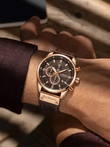 Men's multi-functional round-faced mechanical quartz watch, Chronograph quartz watch, a practical timepiece suitable for work, daily life and various occasions, included in packaging, is an excellent choice for birth