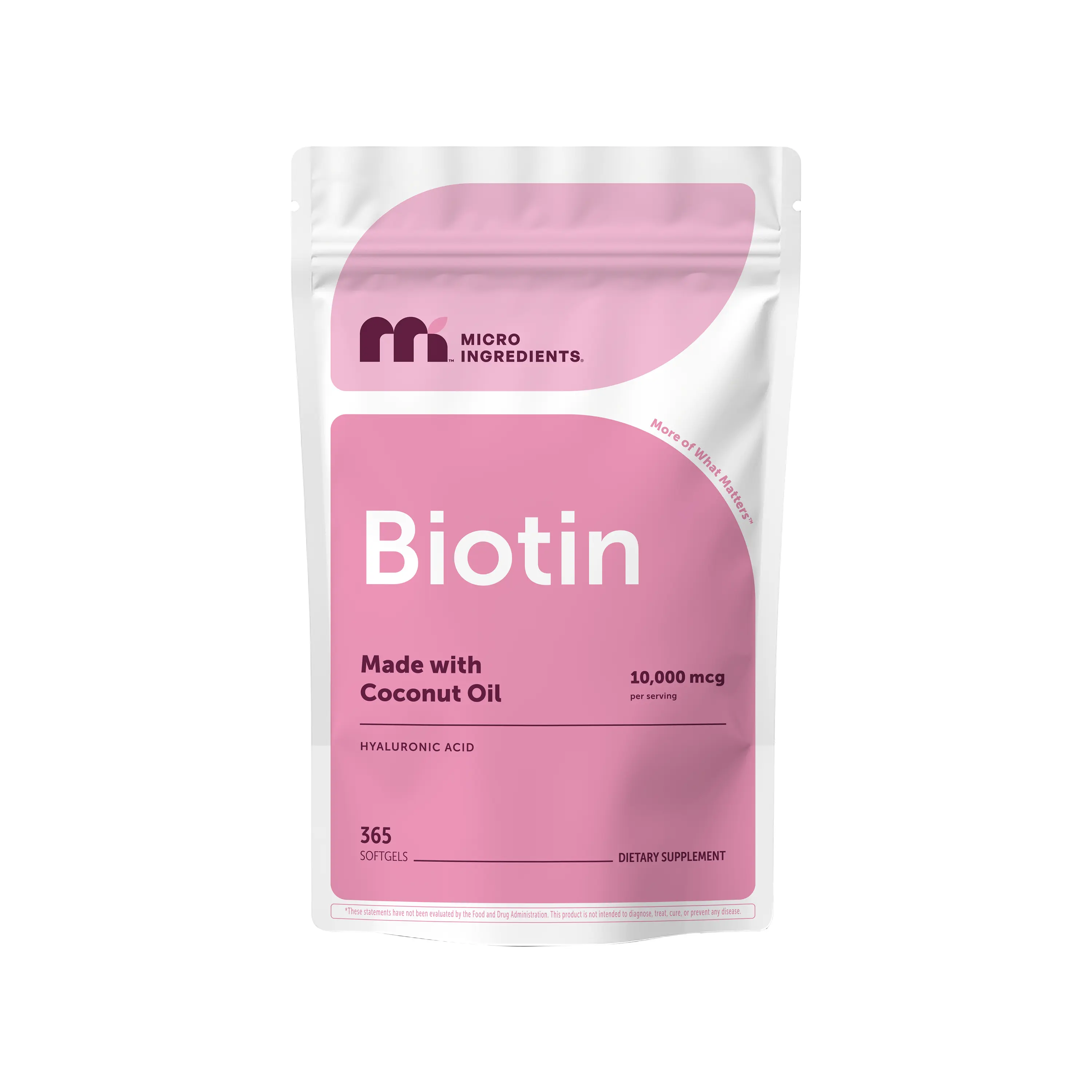 Micro Ingredients Biotin 10,000mcg w/Hyaluronic Acid 25mg | 365 Virgin Coconut Oil Softgels, Supports Healthy Hair, Skin & Nails Micro Ingredients Biotin 10,000mcg w/Hyaluronic Acid 25mg | 365 Virgin Coconut Oil Softgels, Supports Healthy Hair, Skin & Nails