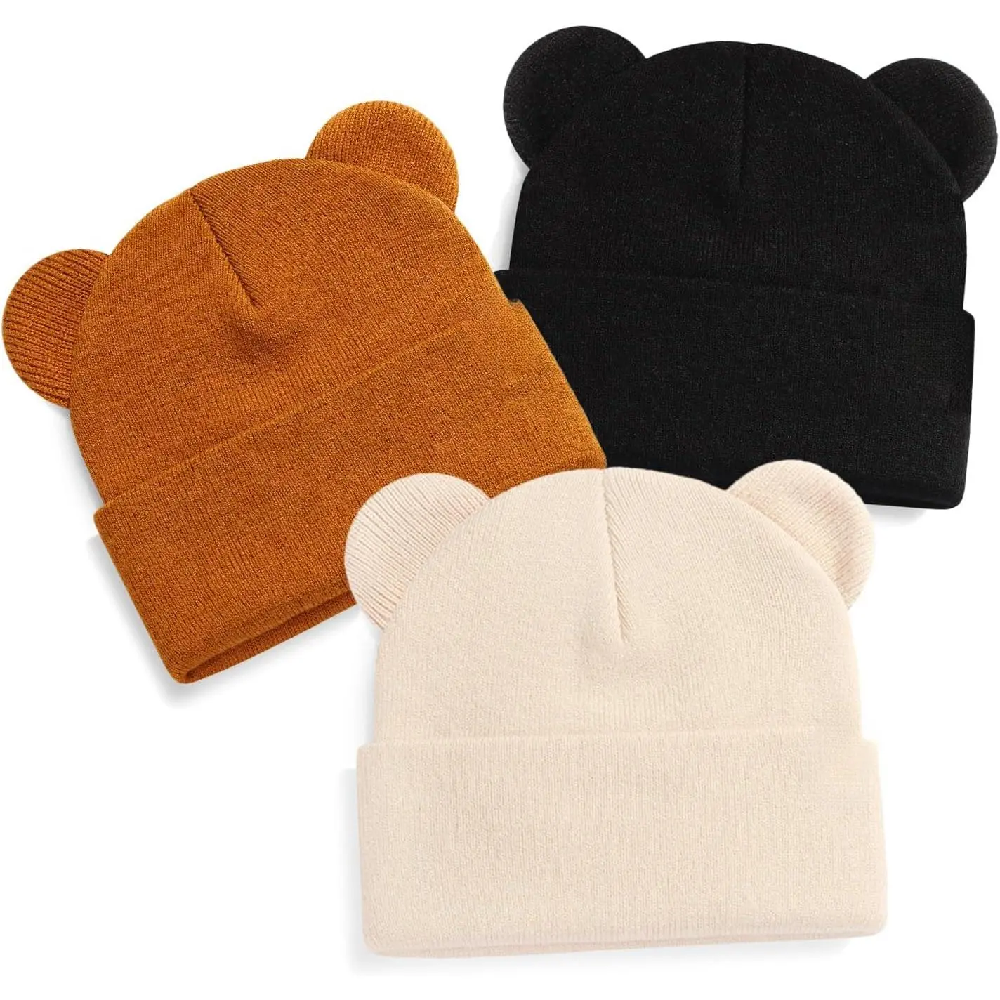 Soft Knitted Baby Beanie Hat with Bear Ears, Warm Winter Skull Cap for Infant & Toddler Boys Girls, Bonnet With Ears Baby Hats & Caps, Winter Hat, Affordable Prices