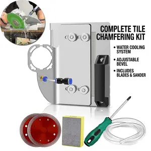 Tile Chamfering Machine Set, 45 Degree Corner Grinding Tool, Small Electric Chamferer, Diamond Abrasive Discs, Tile Cutting Blades Premium Stainless Steel Tile Master, Power Tools