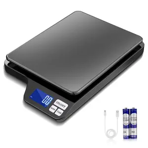 USB Rechargeable Kitchen Scale, Stainless Steel Pan, 5kg/11lb Large Capacity, 0.1g/0.01oz High Precision, with Tare Function for Baking, Cooking, Coffee Preparation