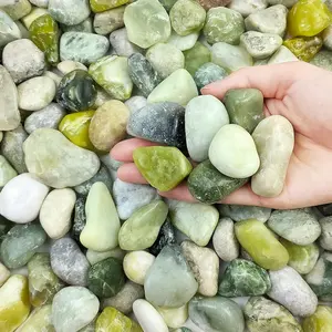 5 lbs Green River Rocks for , 1-2 Inch Polished Jade Pebbles for Indoor , Decorative Rocks for Succulent, Landscaping, Vases, Yard and Garden