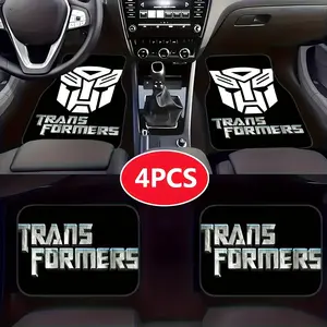 4pcs Universal Car Floor Mats, Transformers Design, Thickened Non-Slip, Fits Most Cars, Tesla, Suvs, Halloween Christmas Gift