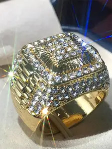 Women's Elegant Rhinestone Decorated, Exquisite Trendy As Wedding Engagement Anniversary Party Accessories Gifts, Fashionable Jewelry for Women for Daily & Party Decoration, Fashion Engagement Rings, Rhinestone Iced Out