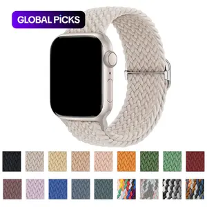 (Watch Not Included) 1 Pack Braided Stretchy Bands Compatible with Apple Watch Band 38mm 40mm 41mm 42mm 44mm 45mm 46mm 49mm for Women & Men, Adjustable Nylon Solo Loop Elastic Straps for iWatch Series 11 10 9 8 7 6 5 4 3 SE Ultra #GLOBAL PICKS