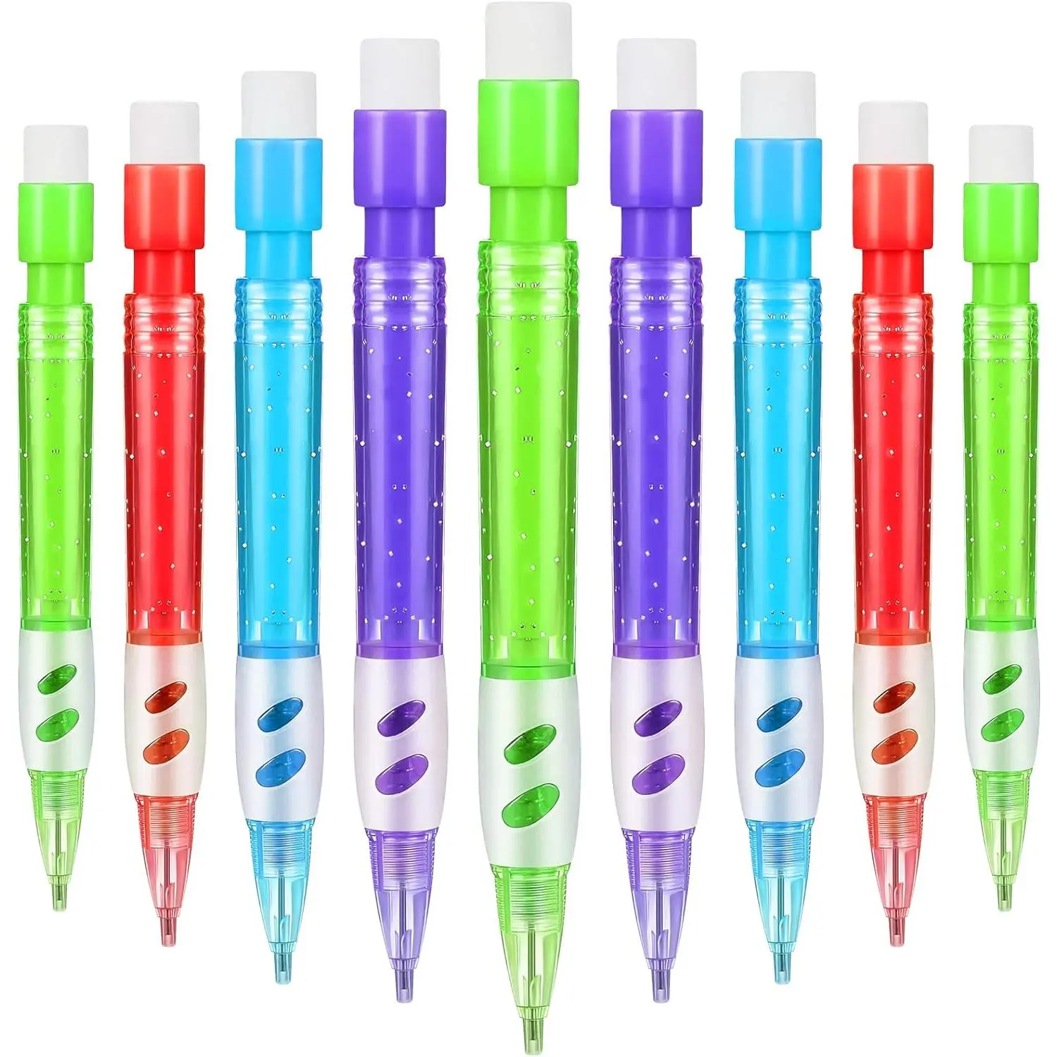 Assorted Mini Mechanical Pencils 0.7 mm Automatic Pencils with Mini Erasers Pens Stationery Supplies for Home Office School Writing Drawing Drafting(32 Pieces)