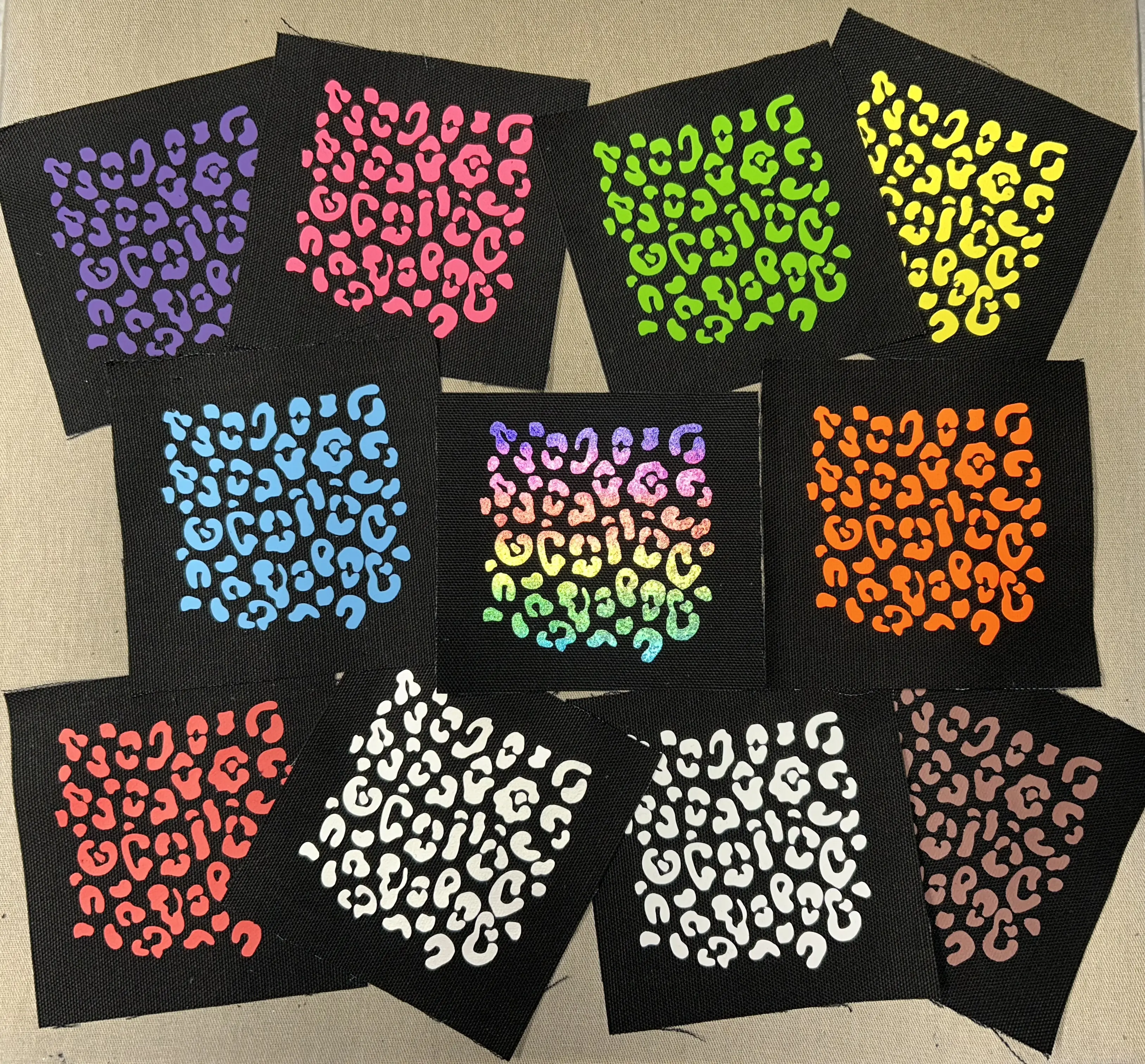 Leopard Print Patches - Colorful Punk Patches - Animal Print Patch - Rainbow Leopard Print Patch - Cloth Punk Filler Patches for Jackets