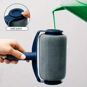 Self-contained Paint Roller with Built-in Reservoir, No-Drip Wall Painting Tool with Telescoping Handle