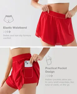 BRXL【Discount for live】Women's 2 in 1 Flowy Running Shorts 3" High Waisted Quick Dry Bilt-in Liner with Pockets Lightweight Athletic Gym Workout-brxl-1