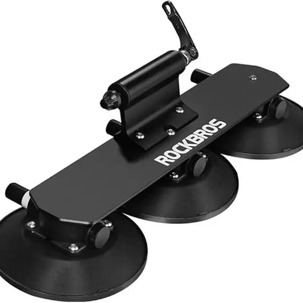 ROCKBROS Aluminium Alloy 1 Bike Car Roof Sucker Mount Accessory - Quick Release Rubber Sucker, Lightweight Fork QR in Seconds, Quick and Easy to Install, Scratch-Protection, Universal Fit for Sedans & Hatchbacks, Ideal for Friends’ Cycling Gear,outdoorfun