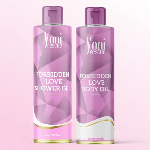 Forbidden Love Body & Bath Care Set- Shower Gel(4oz), Body Essential Oil(4oz) by Yoni Rescue Fragrance Scent