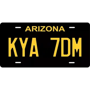 Arizona Black Custom State License Plate Personalized 12"x6" Size