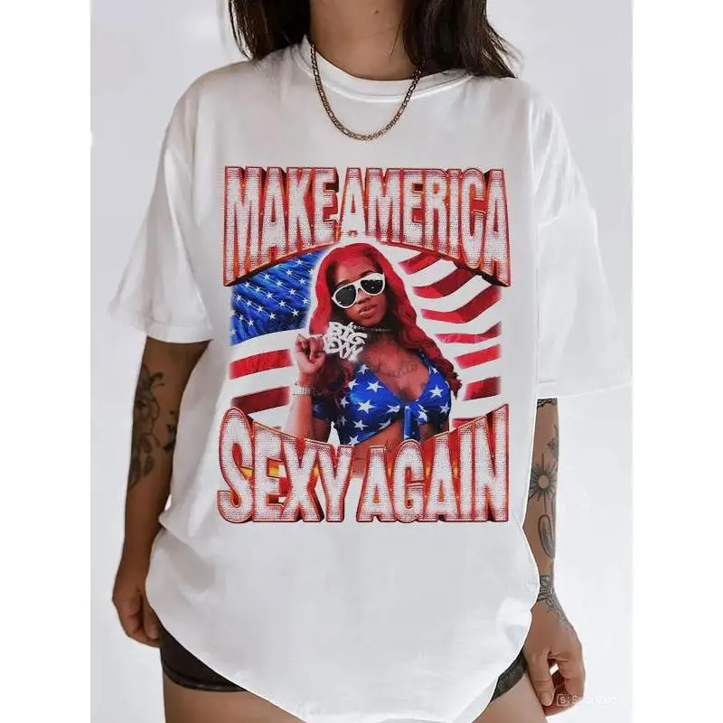 Sexy Red Shirt, Make American Sexxy Again Tee, Vintage T Shirt, Vintage Bootleg, Funny USA T Shirt, Y2K, Unisex Tshirt, Gifts For His Her