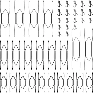 20 count Invisible Wall Plate Hangers 4/5/6/8/10 Inches Wall Plate Hangers Stainless Steel Decorative with 20 count Hook with Nails for Decorative Antique and Arts(Black)