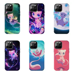Mew Pokemon Anime Case for iPhone 17-7 Pro Max Plus & Samsung Galaxy S26-S21 Ultra Plus - Cute Mythical Mew Galaxy Moon Pastel Aesthetic Phone Cover unisex