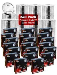 Denali Canning Lids (Wide, 20 Pack Case) | 24-Month Seals with PreserveLock | Fits standard Mason Jars | a USA Company